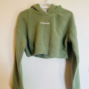 Alphalete Olive Fleece Cropped Hoodie